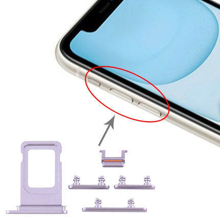 SIM Card Tray + Side Key for iPhone 11(Purple)-garmade.com