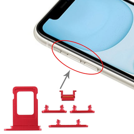 SIM Card Tray + Side Key for iPhone 11(Red)-garmade.com