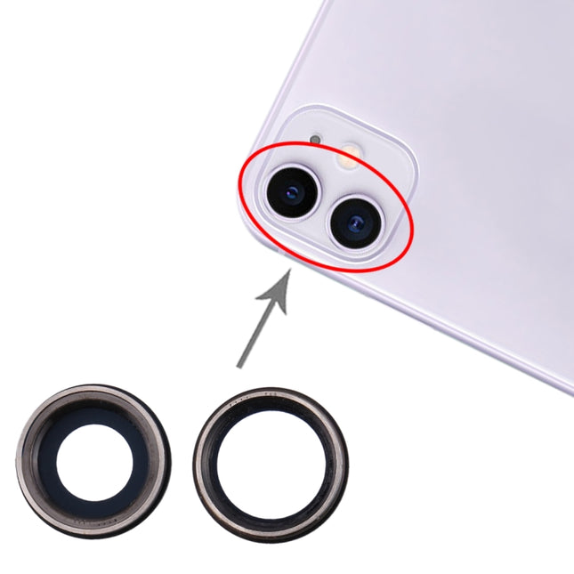 2 PCS Back Camera Bezel with Lens Cover for iPhone 11-garmade.com