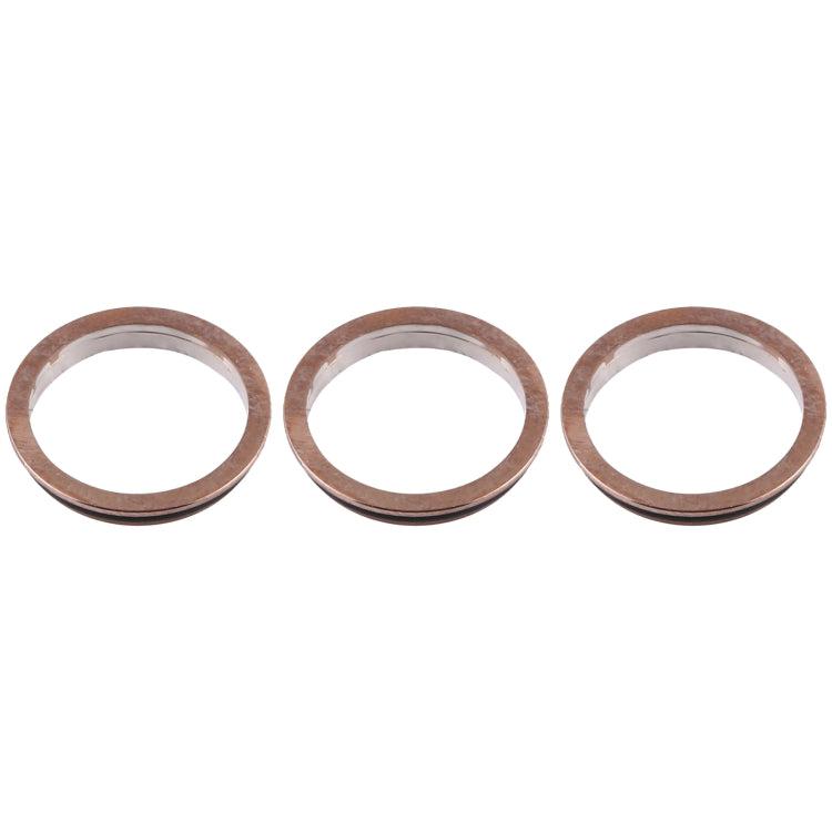 3 PCS Rear Camera Glass Lens Metal Protector Hoop Ring for iPhone 12 Pro (Gold)-garmade.com