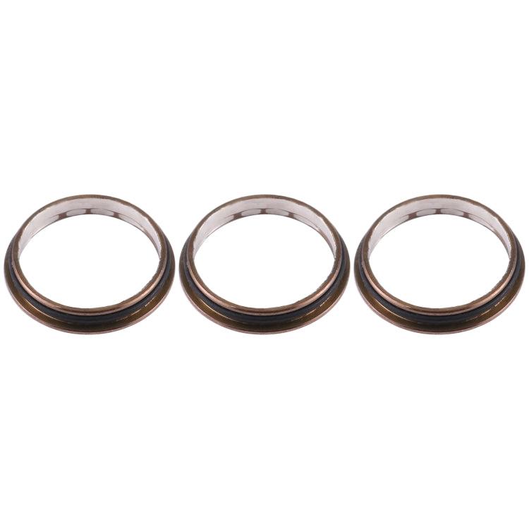 3 PCS Rear Camera Glass Lens Metal Protector Hoop Ring for iPhone 12 Pro (Gold)-garmade.com