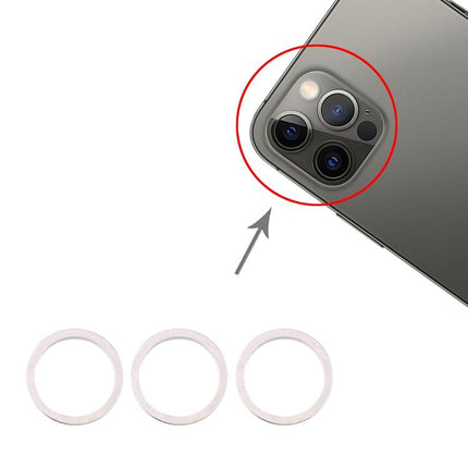 3 PCS Rear Camera Glass Lens Metal Protector Hoop Ring for iPhone 12 Pro (Silver)-garmade.com
