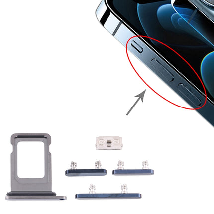 SIM Card Tray + Side Keys for iPhone 12 Pro (Blue)-garmade.com