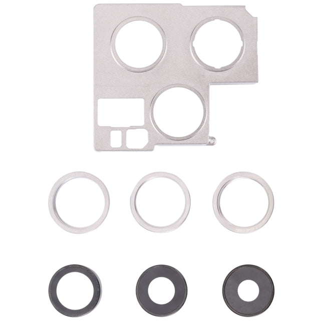 Camera Lens Cover With Retaining Bracket for iPhone 13 Pro Max(Silver)-garmade.com