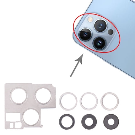 Camera Lens Cover With Retaining Bracket for iPhone 13 Pro Max(Silver)-garmade.com