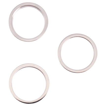 3 PCS Rear Camera Glass Lens Metal Outside Protector Hoop Ring for iPhone 13 Pro Max(White)-garmade.com