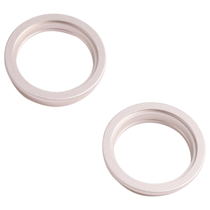 2 PCS Rear Camera Glass Lens Metal Outside Protector Hoop Ring for iPhone 13 mini(White)-garmade.com
