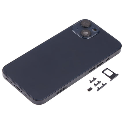 Back Housing Cover with SIM Card Tray & Side Keys & Camera Lens for iPhone 13(Black)-garmade.com