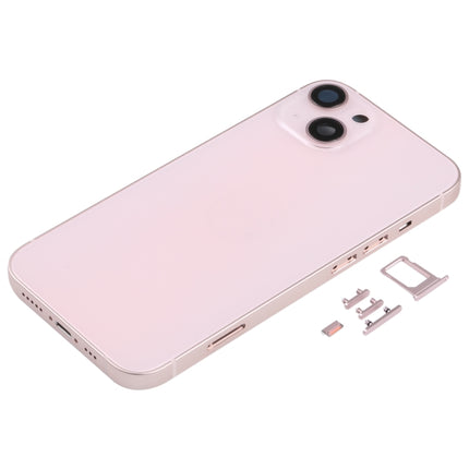 Back Housing Cover with SIM Card Tray & Side Keys & Camera Lens for iPhone 13(Pink)-garmade.com