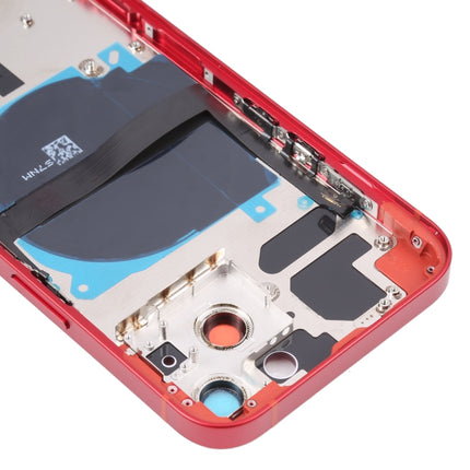For iPhone 13 Battery Back Cover with Side Keys & Card Tray & Power + Volume Flex Cable & Wireless Charging Module(Red)-garmade.com