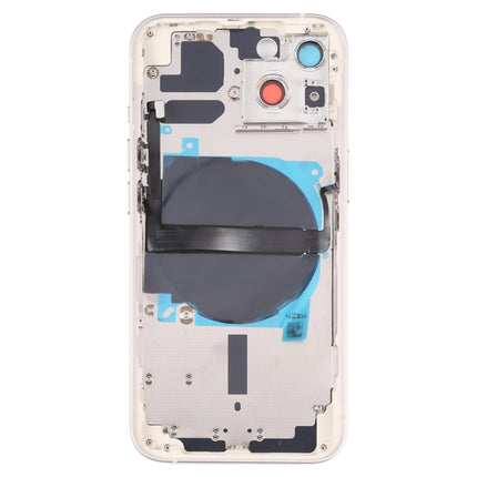 For iPhone 13 Battery Back Cover with Side Keys & Card Tray & Power + Volume Flex Cable & Wireless Charging Module(White)-garmade.com