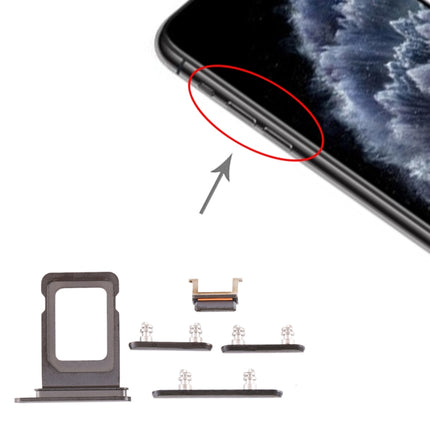 SIM Card Tray + Side Key for iPhone 11 Pro / 11 Pro Max(Black)-garmade.com