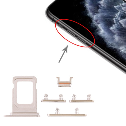 SIM Card Tray + SIM Card Tray + Side Key for iPhone 11 Pro Max / 11 Pro(White)-garmade.com