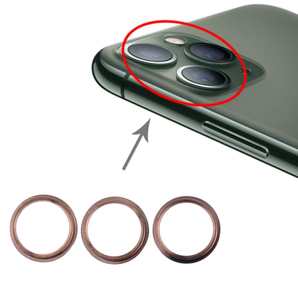 3 PCS Rear Camera Glass Lens Metal Protector Hoop Ring for iPhone 11 Pro & 11 Pro Max(Gold)-garmade.com
