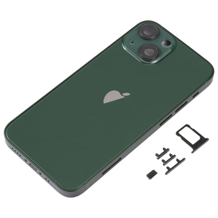 Back Housing Cover with SIM Card Tray & Side Keys & Camera Lens for iPhone 13 Mini(Green)-garmade.com
