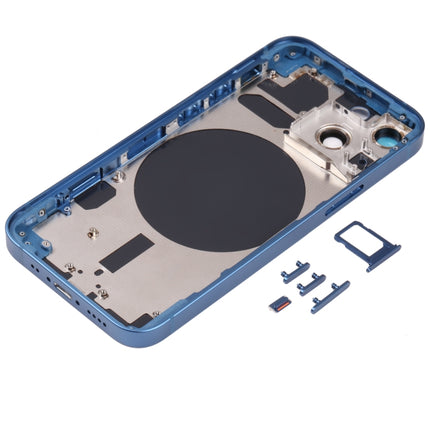 Back Housing Cover with SIM Card Tray & Side Keys & Camera Lens for iPhone 13 Mini(Blue)-garmade.com