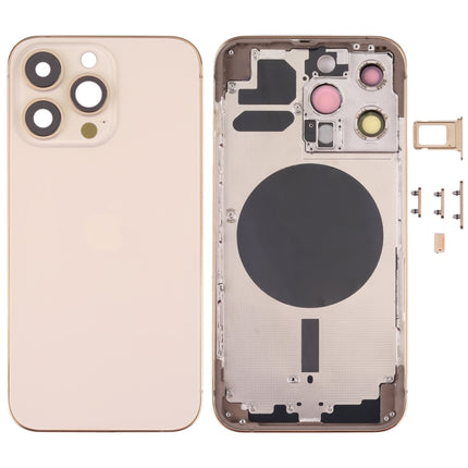Back Housing Cover with SIM Card Tray & Side Keys & Camera Lens for iPhone 13 Pro(Gold)-garmade.com