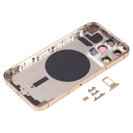 Back Housing Cover with SIM Card Tray & Side Keys & Camera Lens for iPhone 13 Pro(Gold)-garmade.com