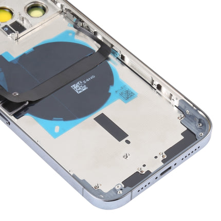 For iPhone 13 Pro Max Battery Back Cover with Side Keys & Card Tray & Power + Volume Flex Cable & Wireless Charging Module(Blue)-garmade.com