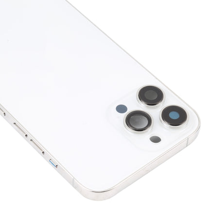 For iPhone 13 Pro Max Battery Back Cover with Side Keys & Card Tray & Power + Volume Flex Cable & Wireless Charging Module(White)-garmade.com