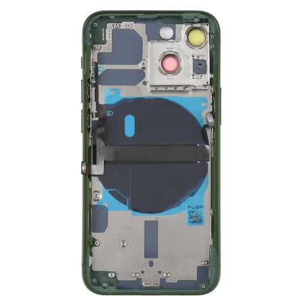 For iPhone 13 mini Battery Back Cover with Side Keys & Card Tray & Power + Volume Flex Cable & Wireless Charging Module(Green)-garmade.com