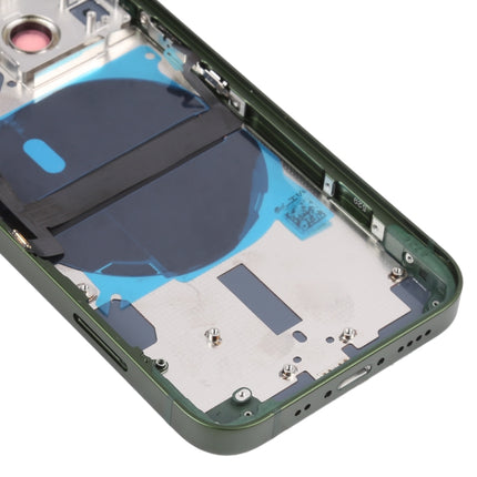 For iPhone 13 mini Battery Back Cover with Side Keys & Card Tray & Power + Volume Flex Cable & Wireless Charging Module(Green)-garmade.com