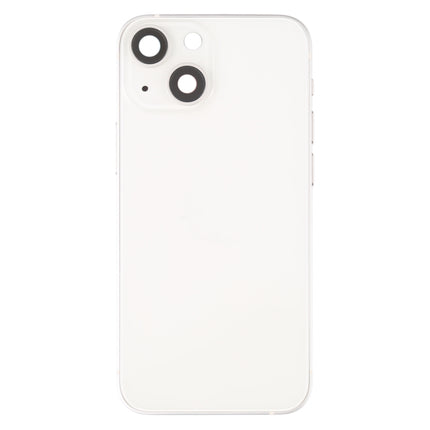 For iPhone 13 mini Battery Back Cover with Side Keys & Card Tray & Power + Volume Flex Cable & Wireless Charging Module(White)-garmade.com