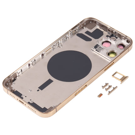 Back Housing Cover with SIM Card Tray & Side Keys & Camera Lens for iPhone 13 Pro Max(Gold)-garmade.com