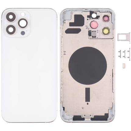 Back Housing Cover with SIM Card Tray & Side Keys & Camera Lens for iPhone 13 Pro Max(White)-garmade.com