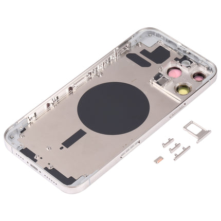 Back Housing Cover with SIM Card Tray & Side Keys & Camera Lens for iPhone 13 Pro Max(White)-garmade.com
