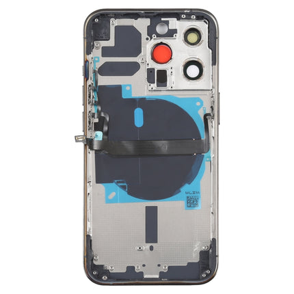 For iPhone 13 Pro Battery Back Cover with Side Keys & Card Tray & Power + Volume Flex Cable & Wireless Charging Module(Black)-garmade.com