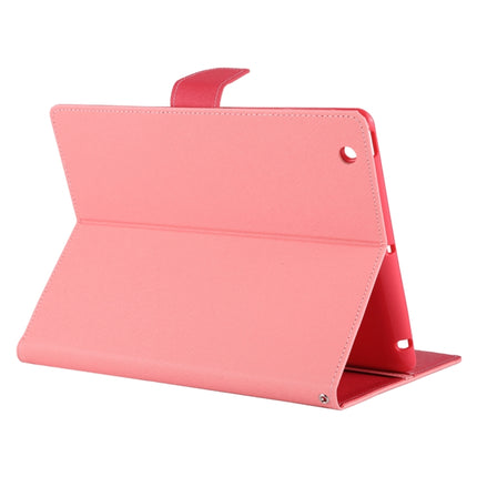 GOOSPERY FANCY DIARY for iPad 4 / 3 / 2 Cross Texture Leather Case with Holder & Card slots & Wallet (Pink)-garmade.com