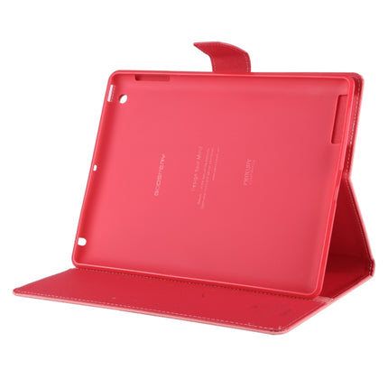 GOOSPERY FANCY DIARY for iPad 4 / 3 / 2 Cross Texture Leather Case with Holder & Card slots & Wallet (Pink)-garmade.com