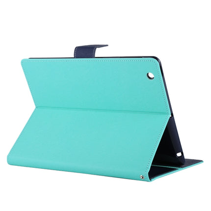GOOSPERY FANCY DIARY for iPad 4 / 3 / 2 Cross Texture Leather Case with Holder & Card slots & Wallet (Mint Green)-garmade.com