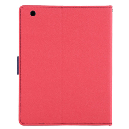 GOOSPERY FANCY DIARY for iPad 4 / 3 / 2 Cross Texture Leather Case with Holder & Card slots & Wallet (Magenta)-garmade.com