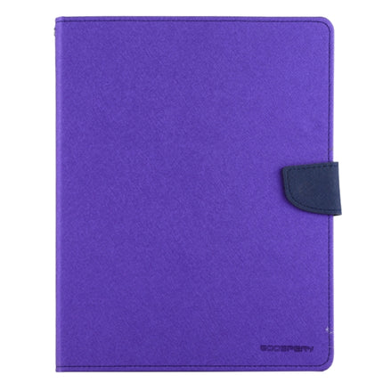 GOOSPERY FANCY DIARY for iPad 4 / 3 / 2 Cross Texture Leather Case with Holder & Card slots & Wallet (Purple)-garmade.com