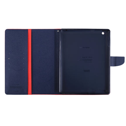 GOOSPERY FANCY DIARY for iPad 4 / 3 / 2 Cross Texture Leather Case with Holder & Card slots & Wallet (Red)-garmade.com