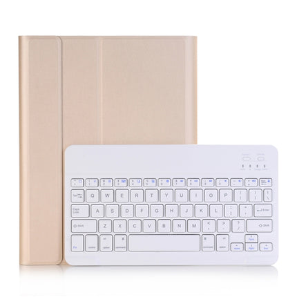 A02 for iPad 4 / 3 / 2 Universal Ultra-thin ABS Horizontal Flip Tablet Case + Bluetooth Keyboard(Gold)-garmade.com