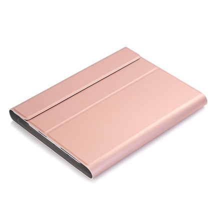 A02 for iPad 4 / 3 / 2 Universal Ultra-thin ABS Horizontal Flip Tablet Case + Bluetooth Keyboard(Rose Gold)-garmade.com