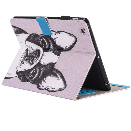 For iPad 4 / 3 / 2 Painting Bulldog Pattern Horizontal Flip Leather Case with Holder & Wallet & Card Slots & Pen Slot-garmade.com