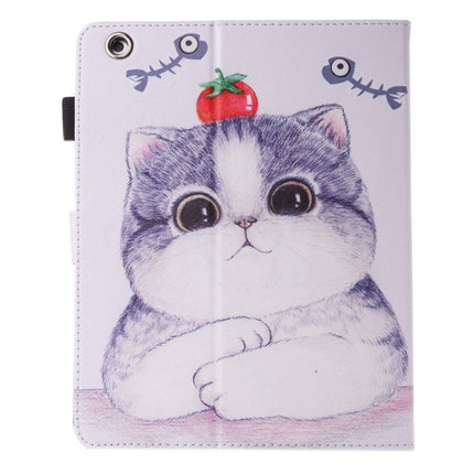 For iPad 4 / 3 / 2 Painting Tomato and Cat Pattern Horizontal Flip Leather Case with Holder & Wallet & Card Slots & Pen Slot-garmade.com