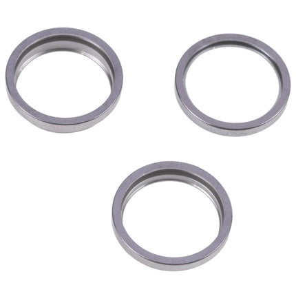 For iPhone 14 Pro 3PCS Rear Camera Glass Lens Metal Outside Protector Hoop Ring(Grey)-garmade.com