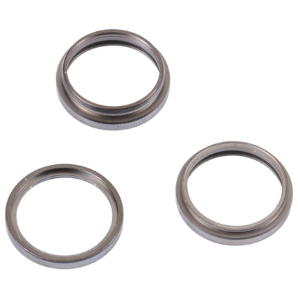 For iPhone 14 Pro 3PCS Rear Camera Glass Lens Metal Outside Protector Hoop Ring(Grey)-garmade.com