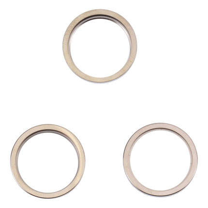 For iPhone 14 Pro 3PCS Rear Camera Glass Lens Metal Outside Protector Hoop Ring(Gold)-garmade.com