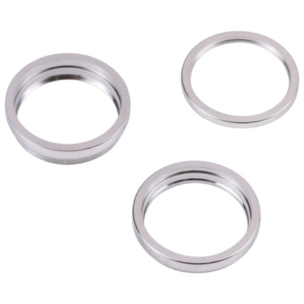 For iPhone 14 Pro 3PCS Rear Camera Glass Lens Metal Outside Protector Hoop Ring(Silver)-garmade.com