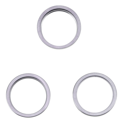 For iPhone 14 Pro Max 3PCS Rear Camera Glass Lens Metal Outside Protector Hoop Ring(Grey)-garmade.com