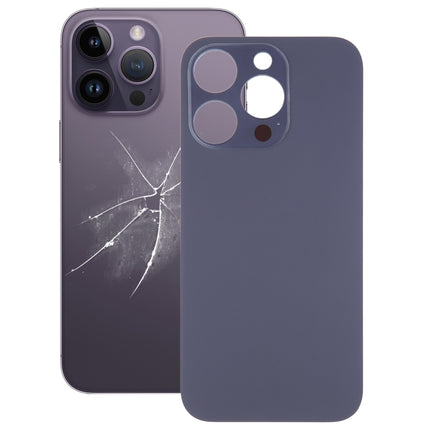Easy Replacement Big Camera Hole Glass Back Battery Cover for iPhone 14 Pro(Purple)-garmade.com