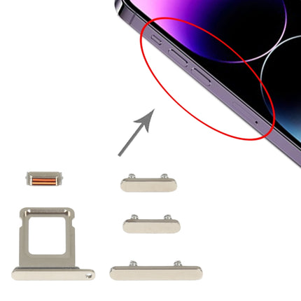 SIM Card Tray + Side Keys for iPhone 14 Pro Max(Gold)-garmade.com
