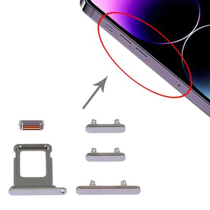 SIM Card Tray + Side Keys for iPhone 14 Pro Max(Purple)-garmade.com