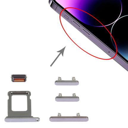 SIM Card Tray + Side Keys for iPhone 14 Pro(Purple)-garmade.com